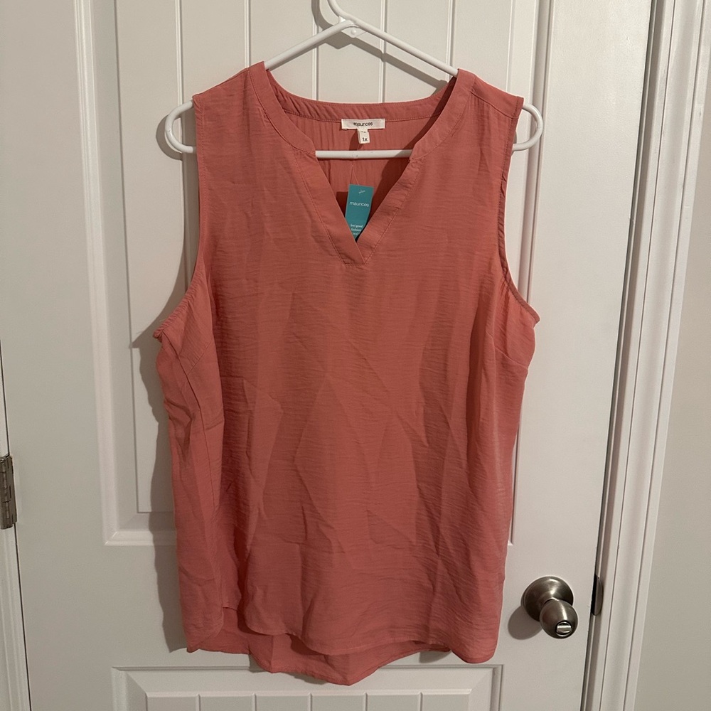 Maurices Atwood Coral Sleeveless Blouse NWT